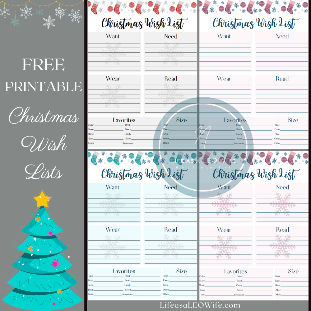 free printable christmas wish list - life as a leo wife